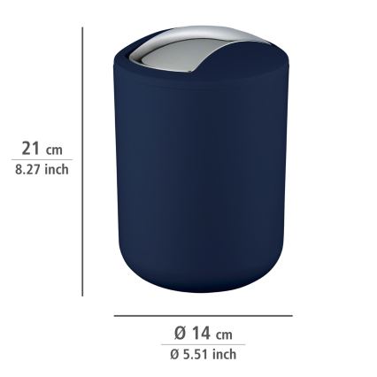WENKO 22520100 - Roskakori BRASIL 14x21 cm sininen/kiiltävä kromi