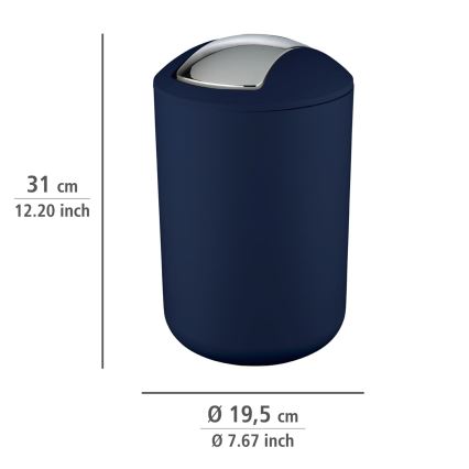 WENKO 22521100 - Roskakori BRASIL 19,5x31 cm sininen/kiiltävä kromi