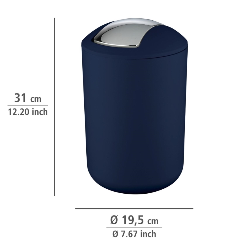 WENKO 22521100 - Roskakori BRASIL 19,5x31 cm sininen/kiiltävä kromi