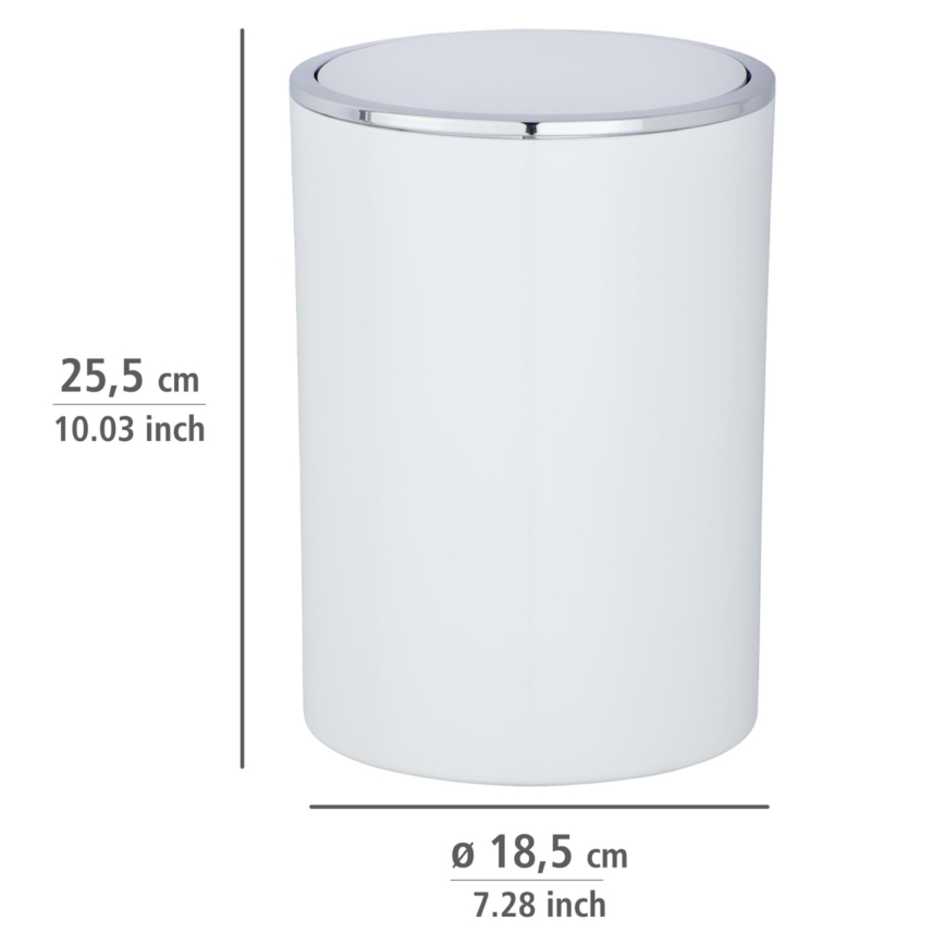 WENKO 22554100 - INCA-roskakori 18,5x25,5 cm valkoinen/kiiltävä kromi