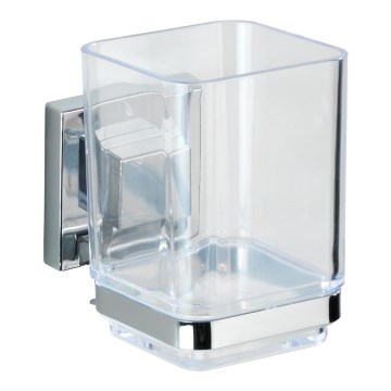 WENKO 22680100 -Kuppi VACUUM-LOC QUADRO ED 7,5x10 cm hopea/kiiltävä kromi/läpinäkyvä