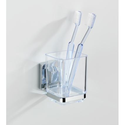 WENKO 22680100 -Kuppi VACUUM-LOC QUADRO ED 7,5x10 cm hopea/kiiltävä kromi/läpinäkyvä