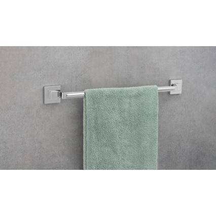 WENKO 22684100-Pyyheteline VACUUM-LOC QUADRO ED 60,5x6 cm hopea/kiiltävä kromi