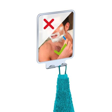 WENKO 22693100 - Meikkipeili VACUUM-LOC QUADRO ED 14x19,5 cm kiiltävä kromi