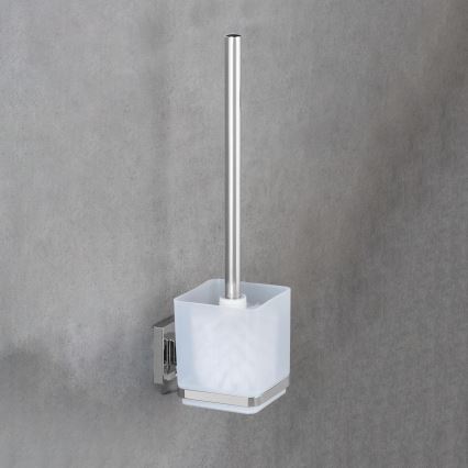 WENKO 22695100-WC vessaharja VACUUM-LOC QUADRO ED 9,5x37 cm hopea/kiiltävä kromi/läpinäkyvä