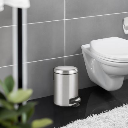 WENKO 22702100 - LEMAN-roskakori 17x25 cm ruostumaton teräs/satiinipinta/musta