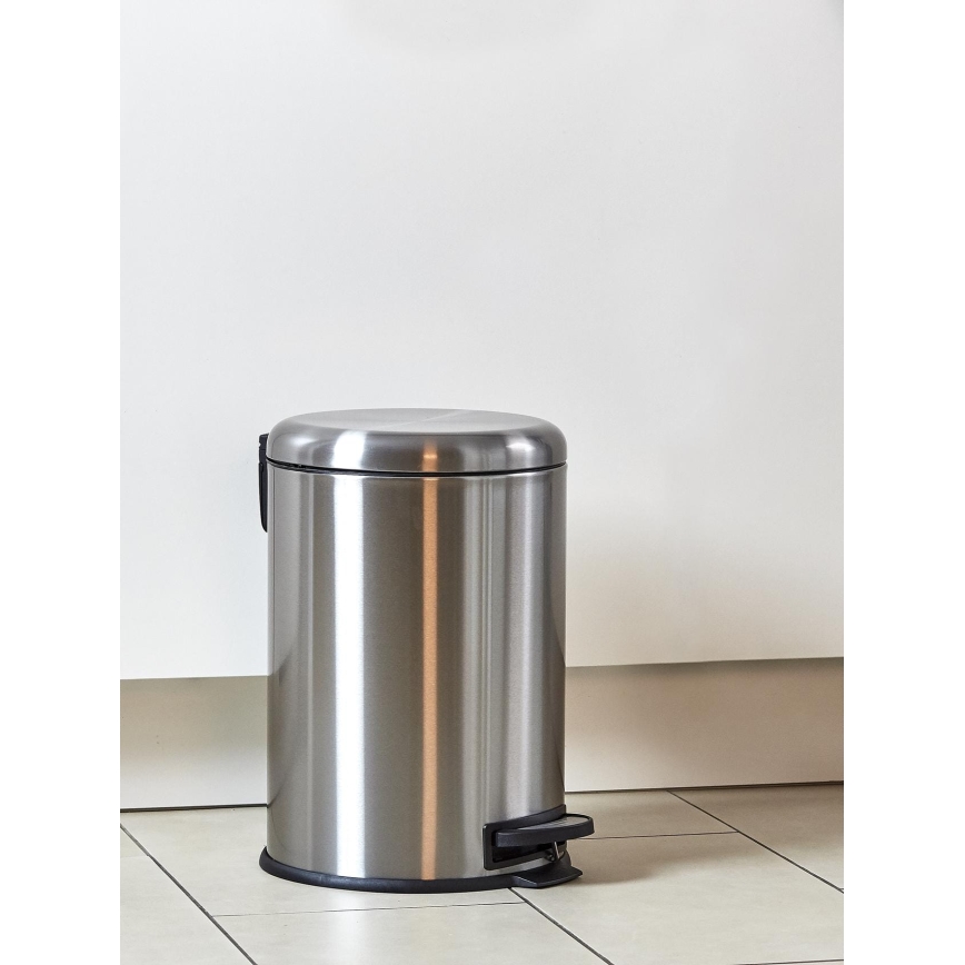 WENKO 22704100 - LEMAN-roskakori 30,5x44 cm ruostumatonta terästä/satiini/musta