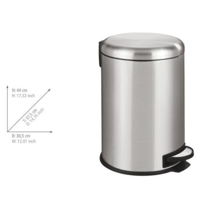 WENKO 22704100 - LEMAN-roskakori 30,5x44 cm ruostumatonta terästä/satiini/musta