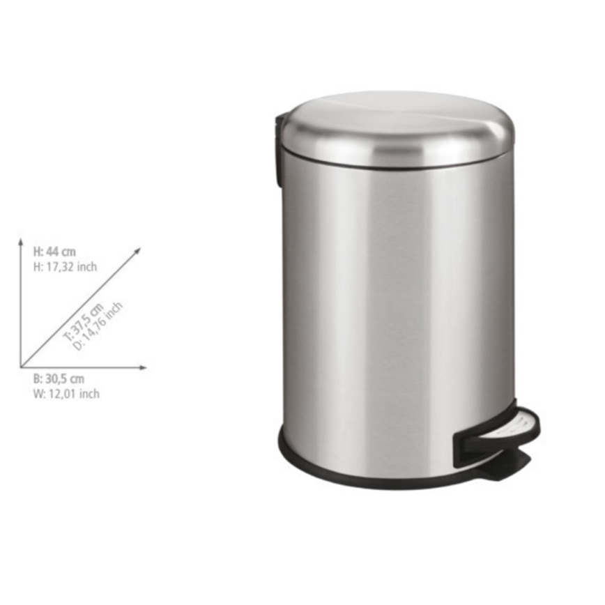 WENKO 22704100 - LEMAN-roskakori 30,5x44 cm ruostumatonta terästä/satiini/musta