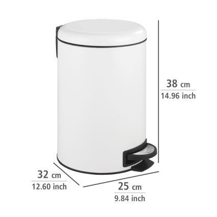 WENKO 22707100 - Roskakori LEMAN 25x38 cm valkoinen/musta