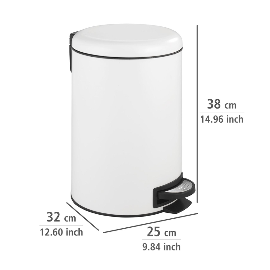 WENKO 22707100 - Roskakori LEMAN 25x38 cm valkoinen/musta