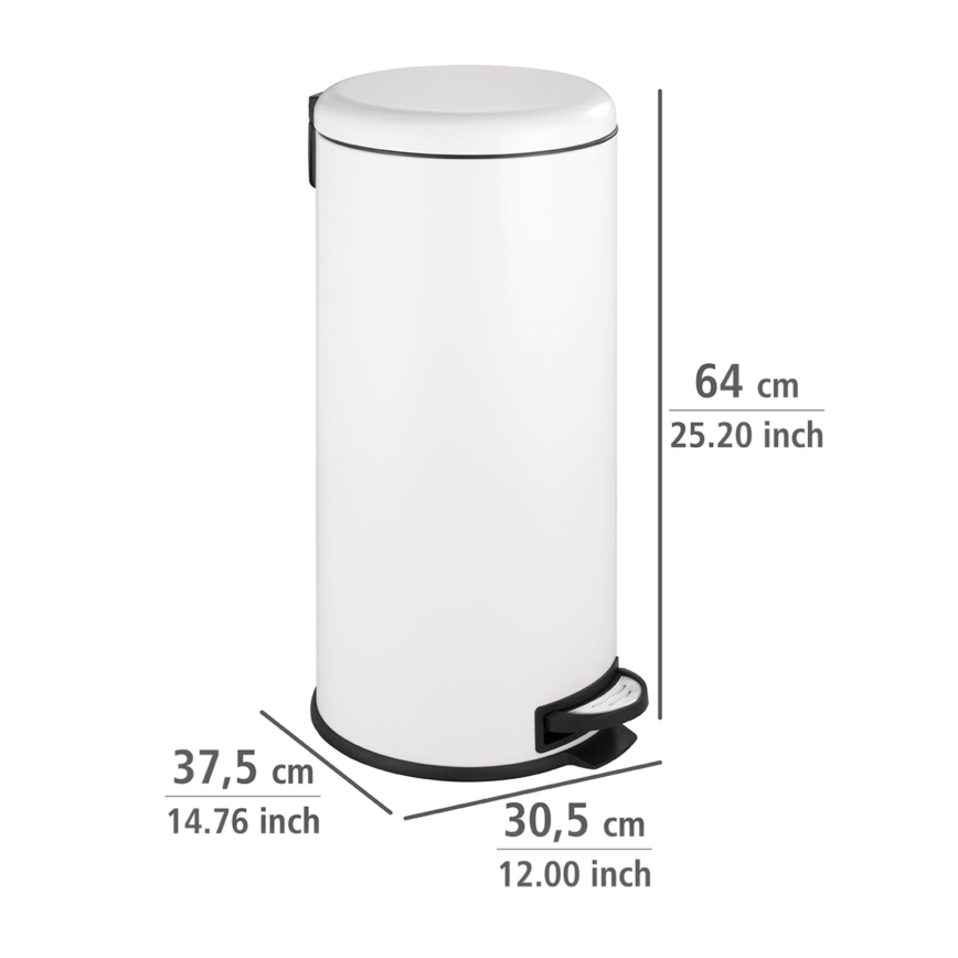 WENKO 22709100 - Roskakori LEMAN 30,5x64 cm valkoinen/musta