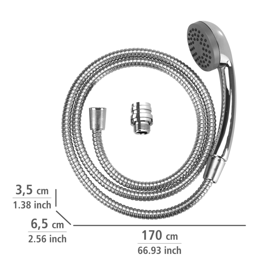 WENKO 22866100 - Suihku UNIVERSAL 170x6,5 cm kiiltävä kromi/hopea/harmaa