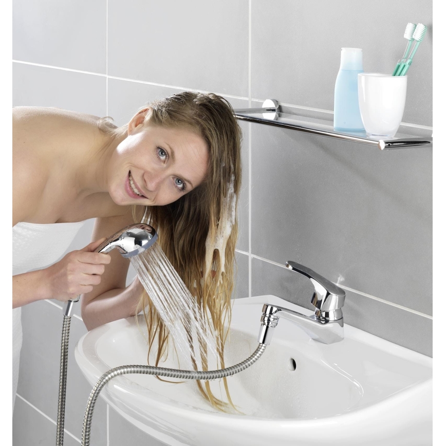 WENKO 22866100 - Suihku UNIVERSAL 170x6,5 cm kiiltävä kromi/hopea/harmaa