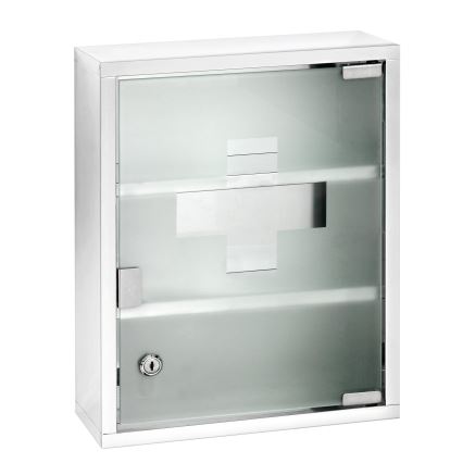 WENKO 22924100 - Ensiapukaappi 30x40 cm ruostumaton teräs/hopea
