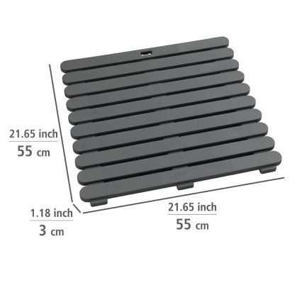 WENKO 22947100-Suihkumatto sisä- & ulkokäyttöön 55x55 cm harmaa