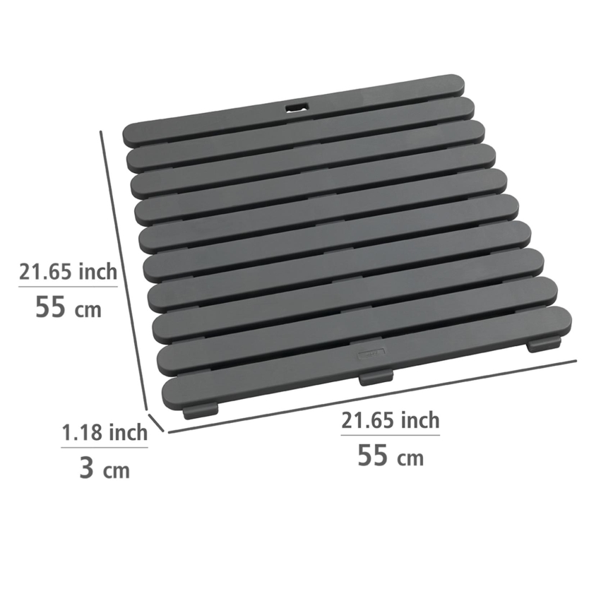 WENKO 22947100-Suihkumatto sisä- & ulkokäyttöön 55x55 cm harmaa