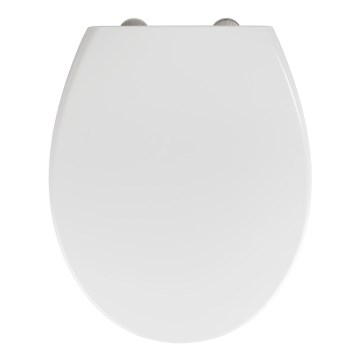 WENKO 22973100-WC-istuin DELOS 44,5x37,5 cm valkoinen/hopea