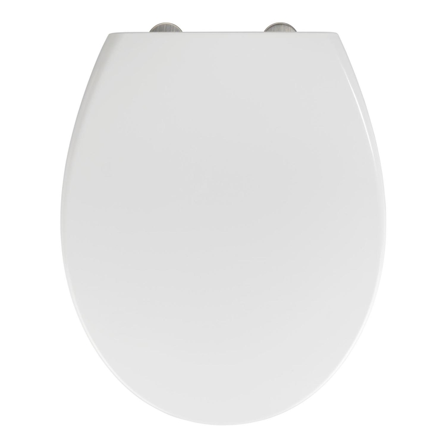 WENKO 22973100-WC-istuin DELOS 44,5x37,5 cm valkoinen/hopea