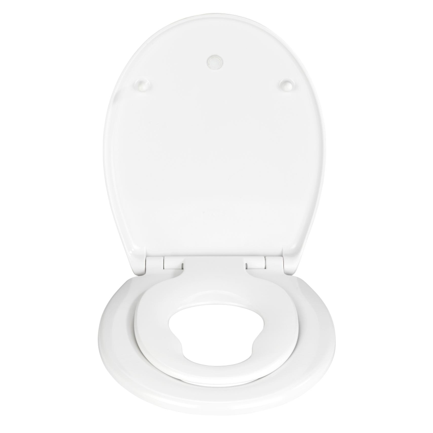 WENKO 22973100-WC-istuin DELOS 44,5x37,5 cm valkoinen/hopea