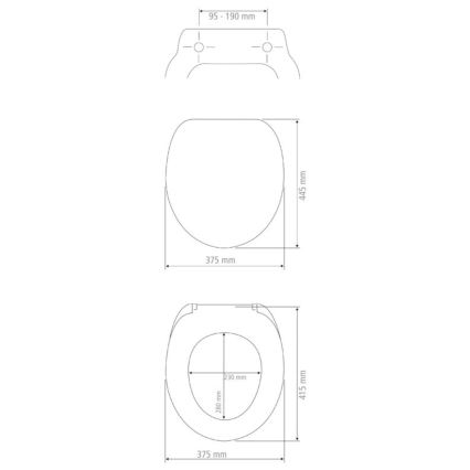 WENKO 22973100-WC-istuin DELOS 44,5x37,5 cm valkoinen/hopea