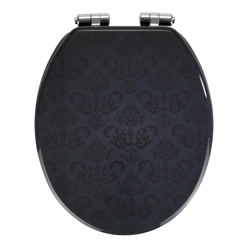WENKO 22977100-WC-istuinkansi BELLEVUE 35,5x42,5 cm antrasiitti/hopea