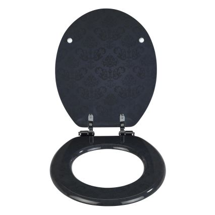 WENKO 22977100-WC-istuinkansi BELLEVUE 35,5x42,5 cm antrasiitti/hopea