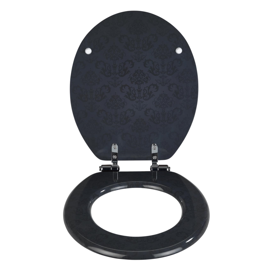 WENKO 22977100-WC-istuinkansi BELLEVUE 35,5x42,5 cm antrasiitti/hopea