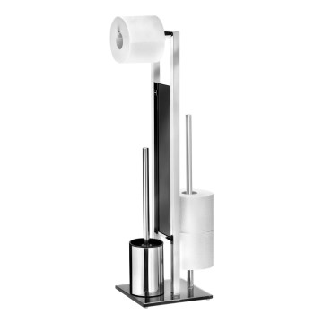 WENKO 22983100 - WC-harja RIVALTA 18x70 cm ruostumaton teräs/hopea/musta