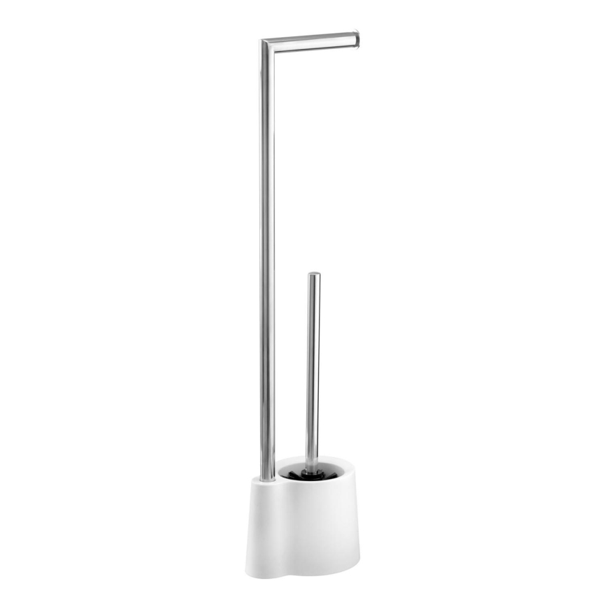 WENKO 22989100 - WC-harja AVOLA 13x70 cm ruostumaton teräs/valkoinen/hopea