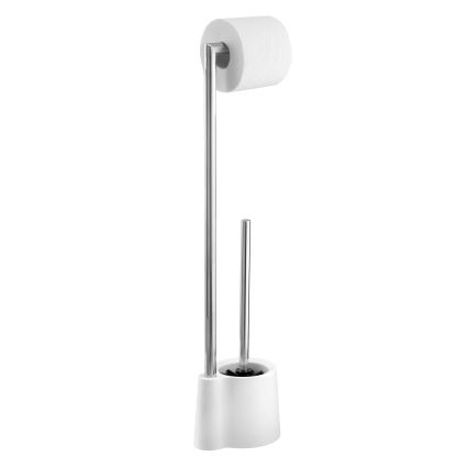 WENKO 22989100 - WC-harja AVOLA 13x70 cm ruostumaton teräs/valkoinen/hopea