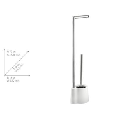 WENKO 22989100 - WC-harja AVOLA 13x70 cm ruostumaton teräs/valkoinen/hopea