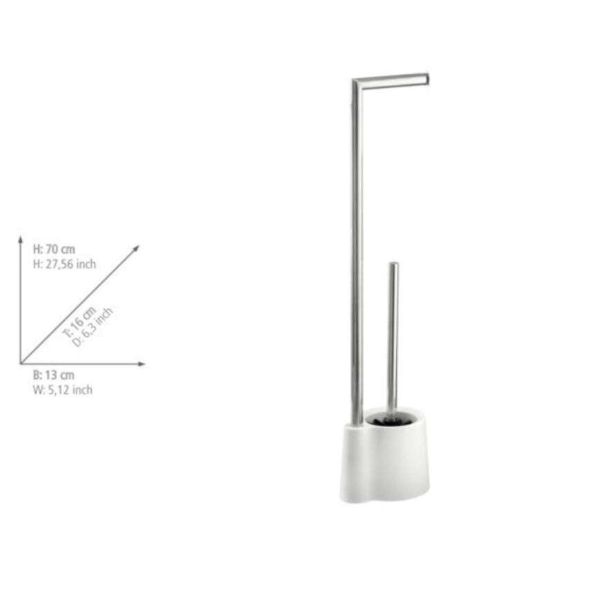 WENKO 22989100 - WC-harja AVOLA 13x70 cm ruostumaton teräs/valkoinen/hopea