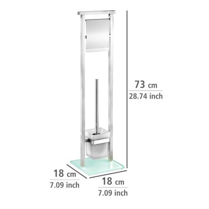 WENKO 22992100 - WC-harja DEBAR 18 x 73 cm ruostumaton teräs/satiini/valkoinen