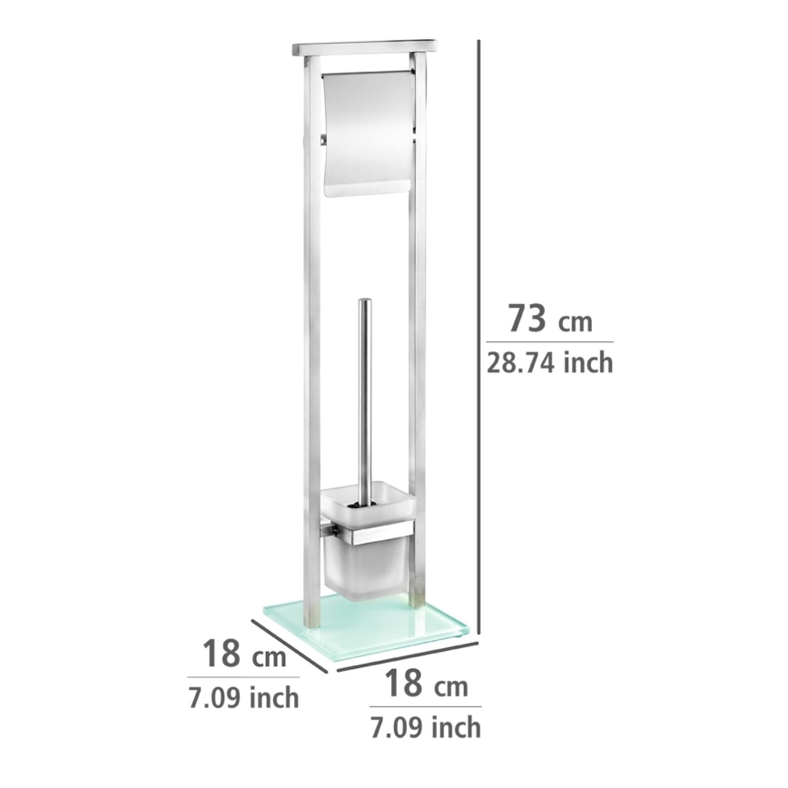 WENKO 22992100 - WC-harja DEBAR 18 x 73 cm ruostumaton teräs/satiini/valkoinen
