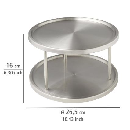 WENKO 2335100 - Kaappikaruselli 26,5x15,5 cm ruostumaton teräs/hopea