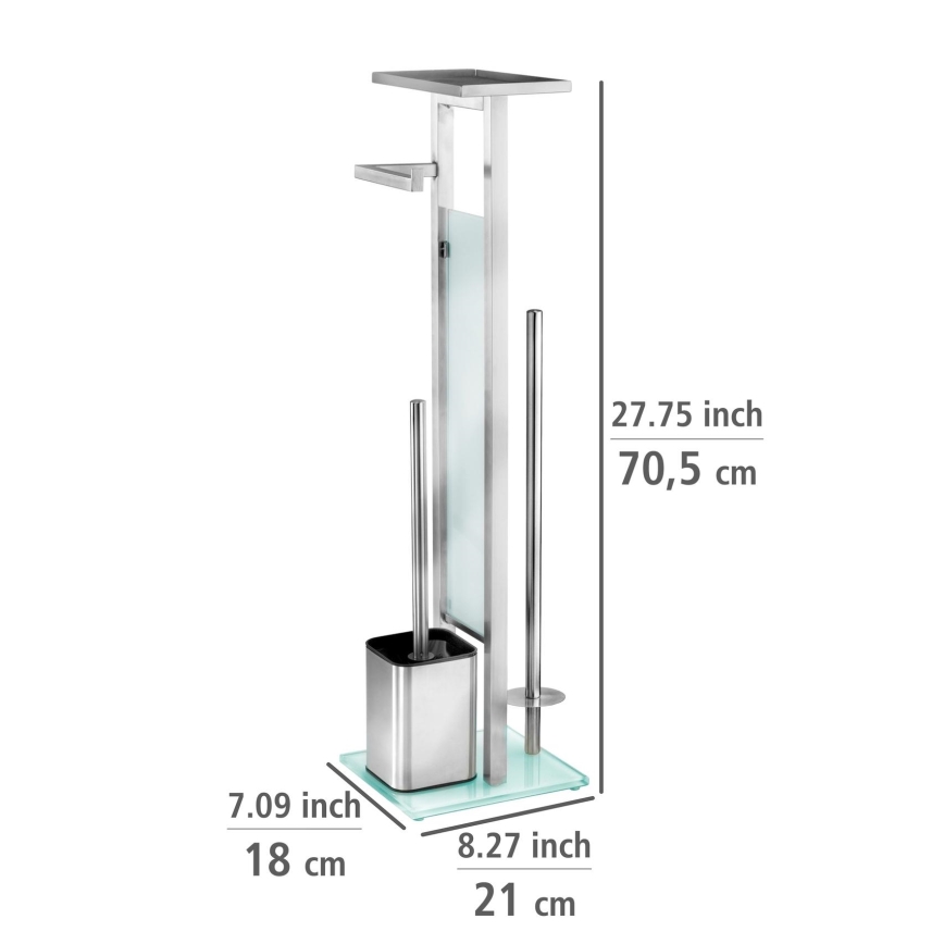 WENKO 23364100 - DEBAR WC-harja 21x70,5 cm, ruostumaton teräs/satiini/valkoinen