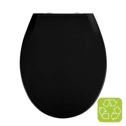 WENKO 23443100-WC WC-istuin KOS 44x37 cm musta/hopea