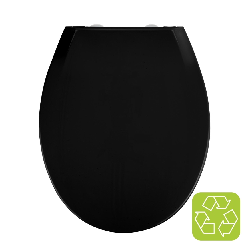 WENKO 23443100-WC WC-istuin KOS 44x37 cm musta/hopea
