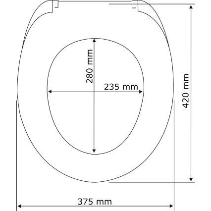 WENKO 23443100-WC WC-istuin KOS 44x37 cm musta/hopea