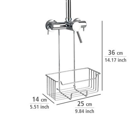 WENKO 23499100 - Suihkuhylly MILO 25x36 cm ruostumaton teräs/hopeanvärinen/kirkas