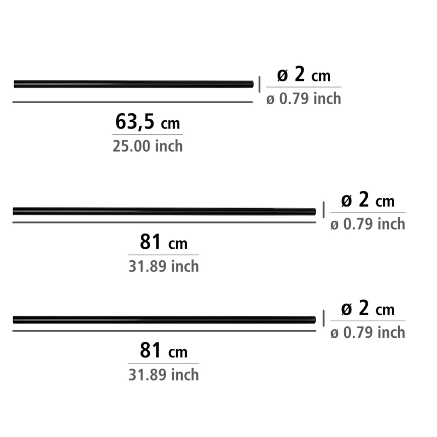 WENKO 23565100 - Musta tanko 2x2 cm