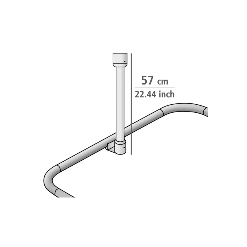 WENKO 23566100 - Kattotuki UNIVERSAL 57 cm musta