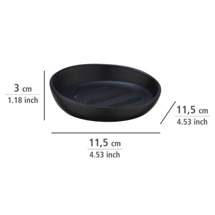 WENKO 23653100 - Saippua-astia BADI 11,5x3 cm musta