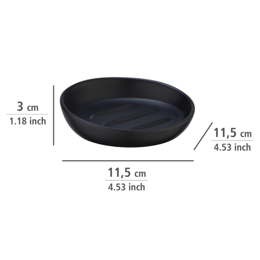 WENKO 23653100 - Saippua-astia BADI 11,5x3 cm musta