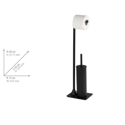 WENKO 23710100 - WC-harja HELLA 15x69 cm musta