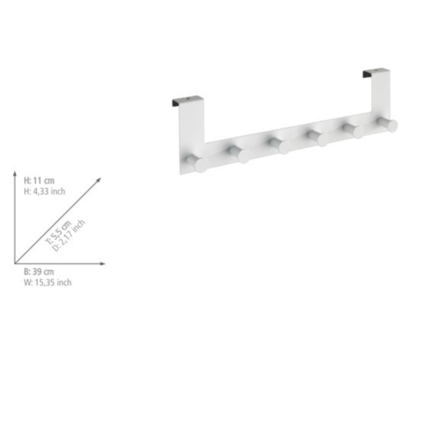 WENKO 23724100-Naulakko CELANO 39x11 cm valkoinen