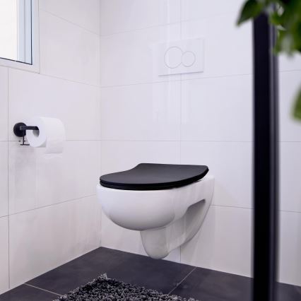 WENKO 23827100-WC WC-istuinkansi SEDILO 45,2x36,2 cm musta/hopea