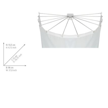 WENKO 23863100 - Suihkuteline 96x72 cm ruostumaton teräs/valkoinen
