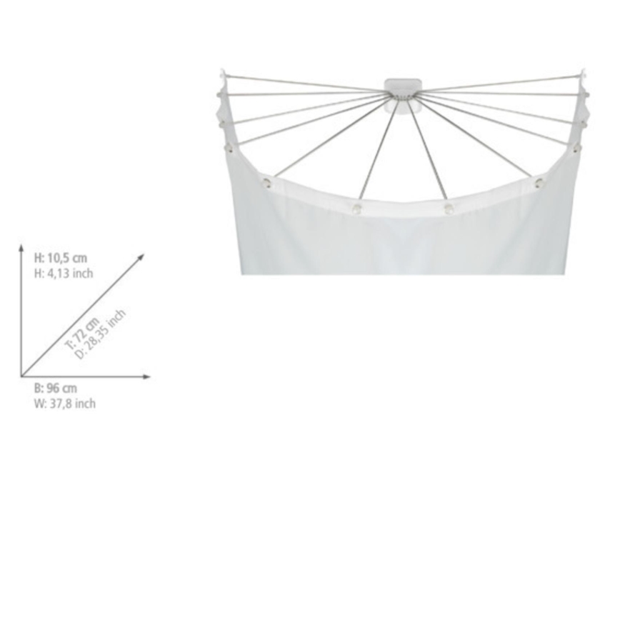 WENKO 23863100 - Suihkuteline 96x72 cm ruostumaton teräs/valkoinen